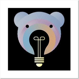 pastel rays forming a panda Posters and Art